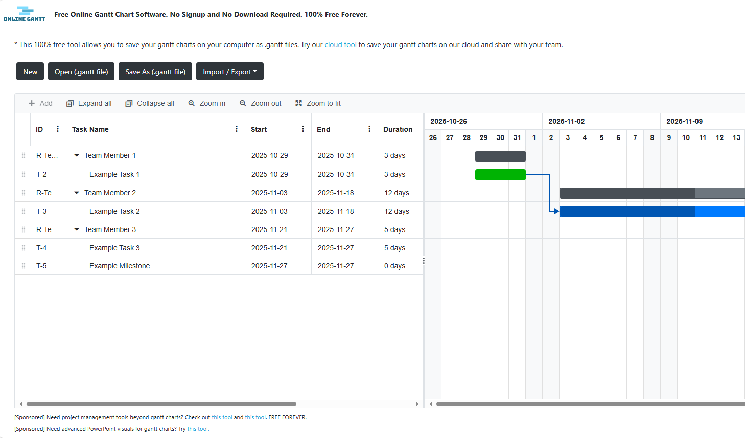 onlinegantt 界面